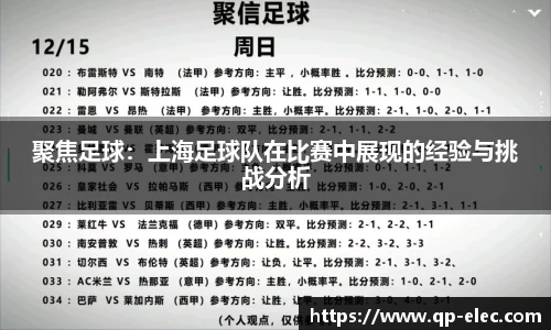 聚焦足球：上海足球队在比赛中展现的经验与挑战分析